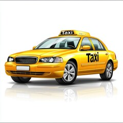 Fototapeta premium Taxi isolated on white background. Taxi icon. Cab isolated on white. Cab icon. Cab Car. Taxi Car Isolated element on white for Designers. Isolated Taxi Design Element. Cab Car Isolated on white. 