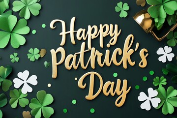 Celebrate St. Patrick's Day with festive decorations, green clovers, and cheerful greetings for joy and good fortune.