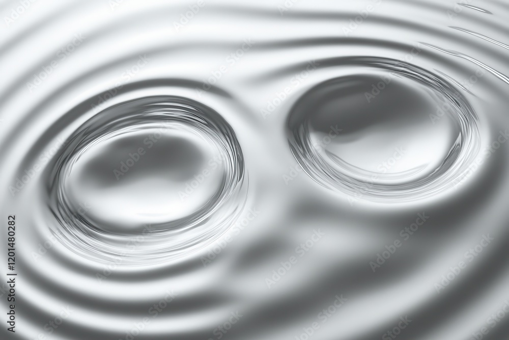 Poster close-up of smooth ripples on a metallic surface, capturing the tranquil movement of water in an art