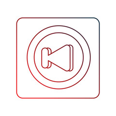 previous track gradient outline icon with white background vector stock illustration