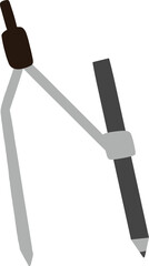 Math compass icon on transparent background