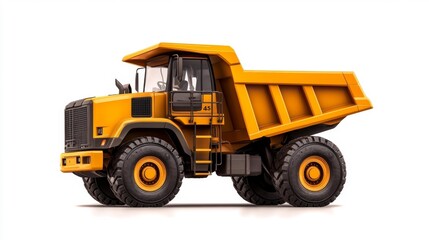 Fototapeta premium Dump Truck Isolated on White Background for Construction Transportation. Generative AI