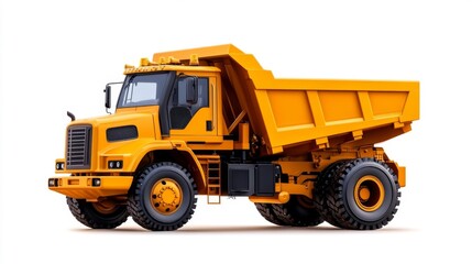 Dump Truck Isolated on White Background. Generative AI