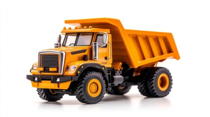 Fototapeta premium Dump Truck Isolated on White Background. Generative AI