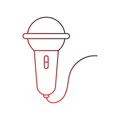 microphone gradient outline icon with white background vector stock illustration