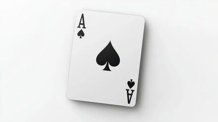 Isolated blank playing card on white background for design and conceptual use minimalist style