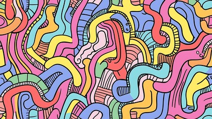 Abstract Colorful Swirling Lines Design Artwork