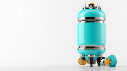 Fototapeta premium Hydraulic Jack Isolated on White Background. Generative AI