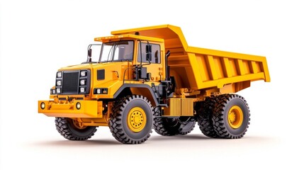 Side Dump Truck on a White Background. Generative AI