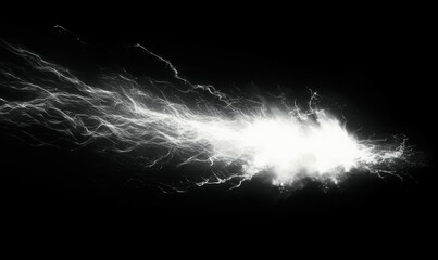 Bright, white flashes of light represent nuclear explosion with dark background.