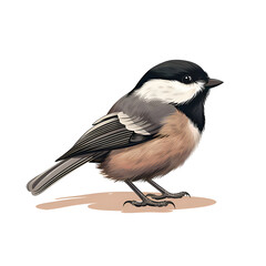 Fototapeta premium Black-capped Chickadee. A Detailed Look at this Charming Bird