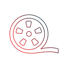 movie reel gradient outline icon with white background vector stock illustration
