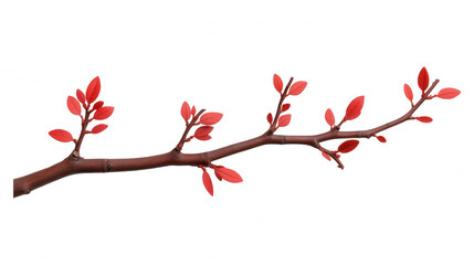 Naklejka premium [Minimalist digital illustration of blooming pink flowers on a bare branch against a dark background] Spring Awakening: Minimalist Pink Flower Branch Artwork