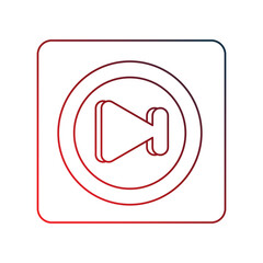 play button gradient outline icon with white background vector stock illustration