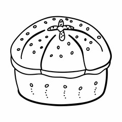 Hand Drawn Pie Illustration Black and White Dessert Art for Bakery and Cooking Design