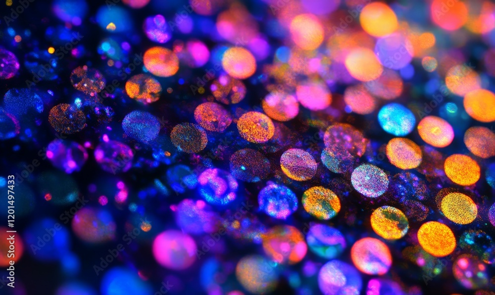 Poster closeup of abstract background with round shaped cells of vaccine of different sizes illuminated by 