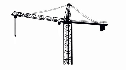 Tower Crane Vector Silhouette for Construction Projects