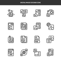 Digital Image Outline Icons