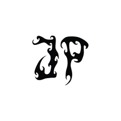 JP monogram logo design letter text name symbol monochrome logotype alphabet character simple logo