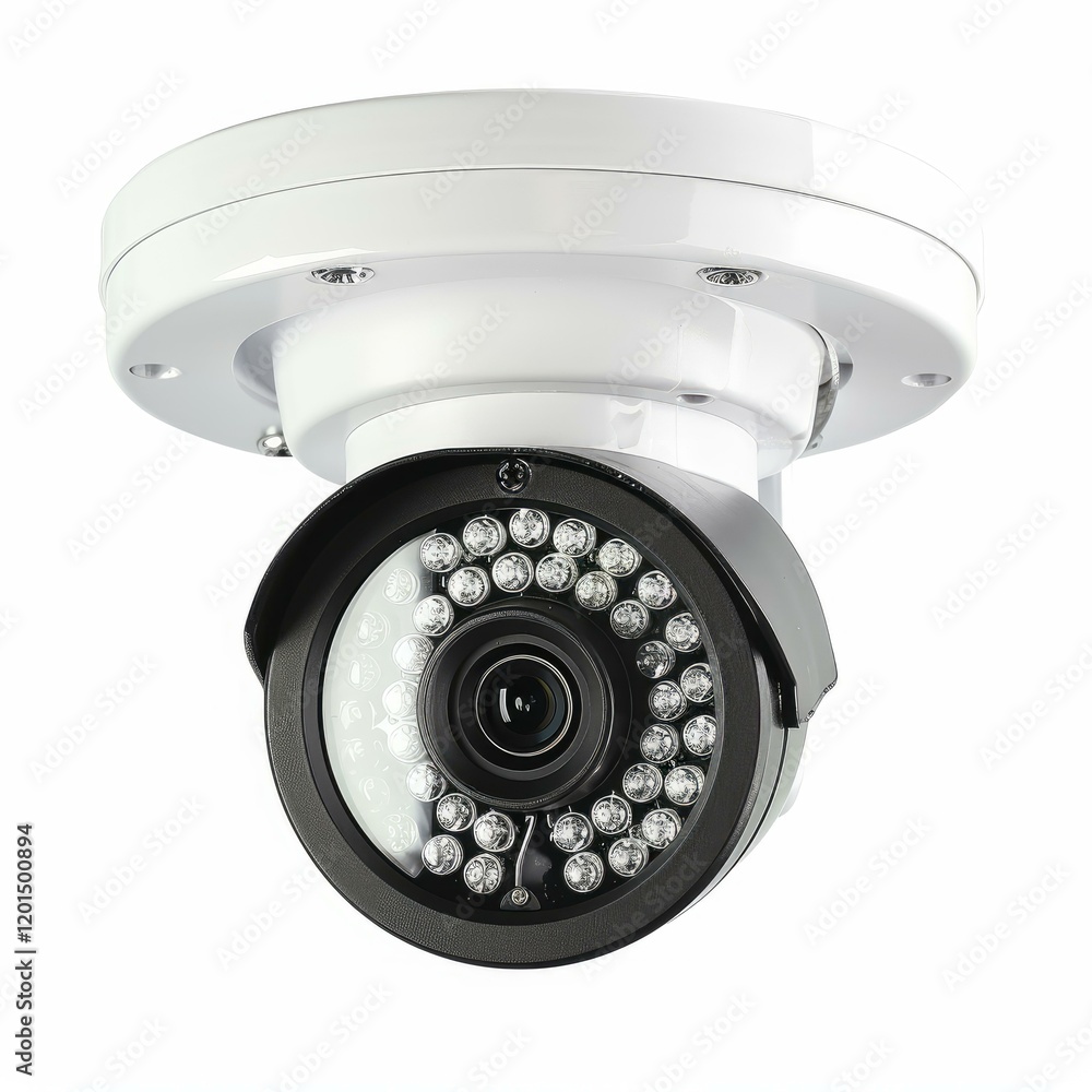 Poster high tech security camera ensuring safety and monitoring with its advanced lens and infrared leds