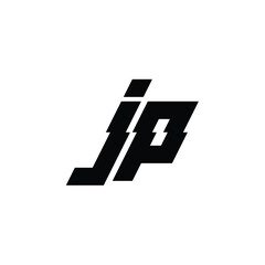 Obraz premium JP monogram logo design letter text name symbol monochrome logotype alphabet character simple logo