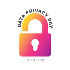 Data Privacy Day, 28th January. Icon with a padlock symbolizing security.