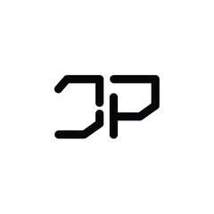 JP monogram logo design letter text name symbol monochrome logotype alphabet character simple logo