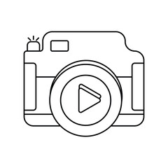 photo camera lineal icon with white background vector stock illustration