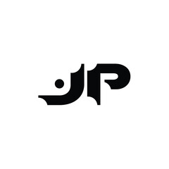 JP monogram logo design letter text name symbol monochrome logotype alphabet character simple logo
