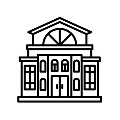 Library Outline Icon, Vector illustration