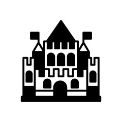 Castle Glyph Icon, Vector illustration