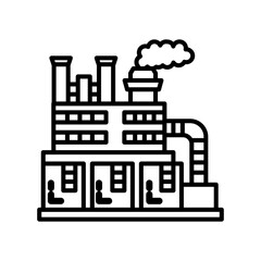Naklejka premium Factory Outline Icon, Vector illustration
