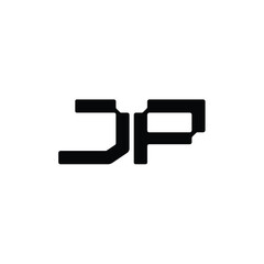 JP monogram logo design letter text name symbol monochrome logotype alphabet character simple logo