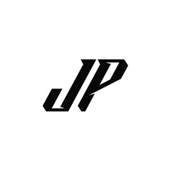JP monogram logo design letter text name symbol monochrome logotype alphabet character simple logo