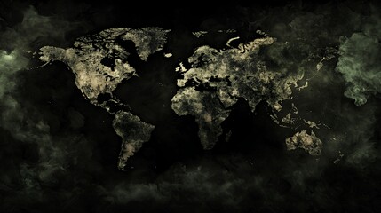 World Map in Smoky Haze: A Gloomy Global Perspective