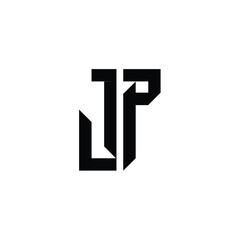 JP monogram logo design letter text name symbol monochrome logotype alphabet character simple logo