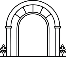 Garden arches silhouette vector illustration