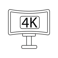 4k lineal icon with white background vector stock illustration