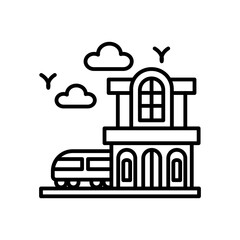 Naklejka premium lighthouse Outline Icon, Vector illustration