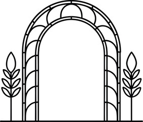 Garden arches silhouette vector illustration