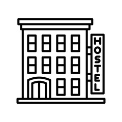 Hostel Outline Icon, Vector illustration