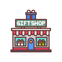 Gift Shops Filled Icons , Vector illustration