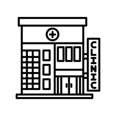 Clinic Outline Icon, Vector illustration