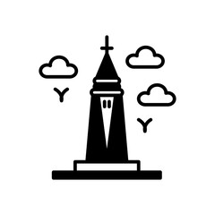 World trade Center Glyph Icon, Vector illustration