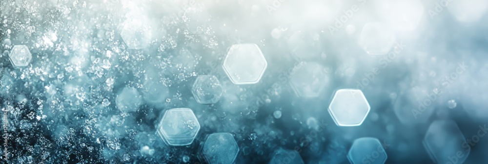 Poster abstract background with soft bokeh effect and subtle hexagon shapes creating a calm atmosphere.