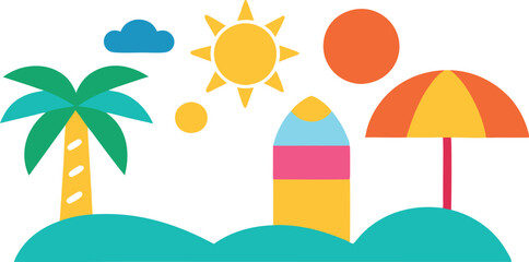 Seasonal Summer graphic a summer themed illustration