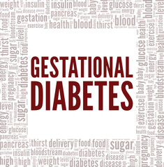 Gestational Diabetes word cloud conceptual design isolated on white background.