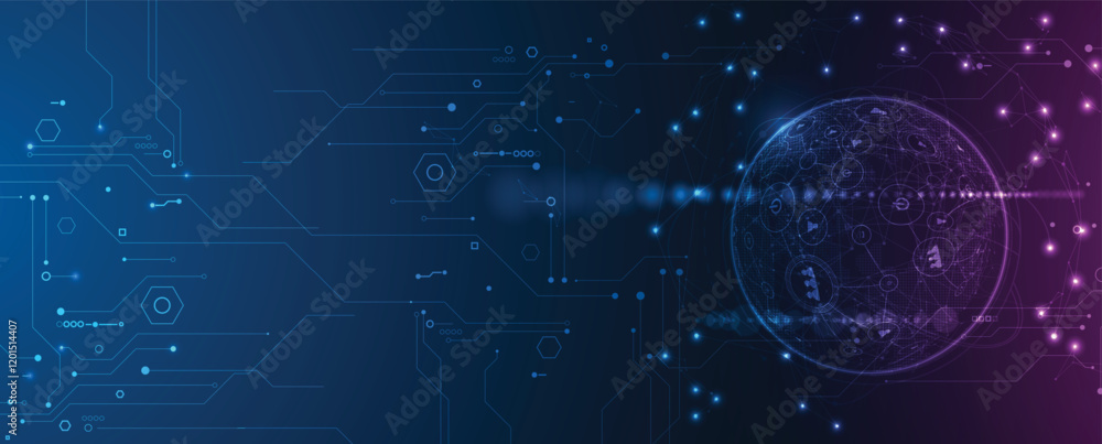 Aufkleber technology abstract shapes for business or science project