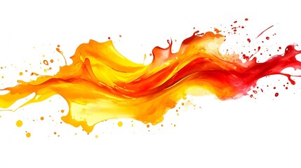 Abstract orange and red paint splash design