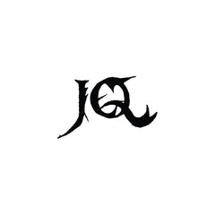 JQ monogram logo design letter text name symbol monochrome logotype alphabet character simple logo